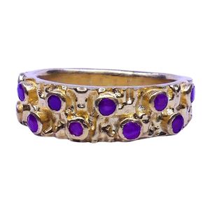 Wedding Wear 925 Sterling Silver Gold Plated Jewelry Ruby Gemstone Women Wear Classic <b>Couple</b> <b>Ring</b> - Product Image 5