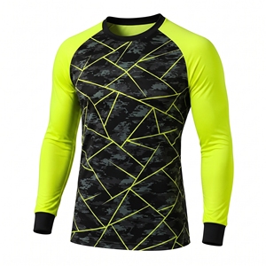 Maillot de football court unisexe à imprimé géométrique, col rond, anti-humidité, ajusté, en polyester, vêtement de sport extensible dans les quatre sens - Product Image 1