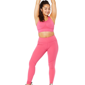 Soutien-gorge de sport simple, léger, respirant et écologique pour femme, sans coutures, avec logo frontal, maintien élevé pour le fitness - Product Image 1