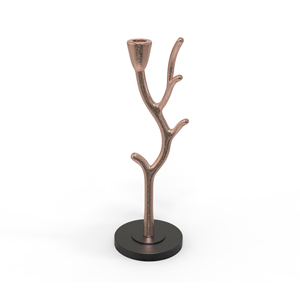 Aluminum Branch <b>Candlestick</b> Holder Brass Home Decoration Durable Metal Candle Stand with Round Base <b>Silver</b> and Brass - Product Image 2