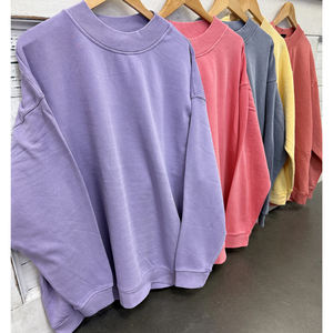 Sudadera de Algodón Francés Bordada para Mujer, Cuello Alto, Estilo Holgado, Transpirable, Informal, para Otoño e Invierno - Product Image 5