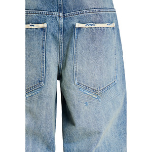 New Arrival OEM Summer Men's Plaid High Waist Straight Fit 100% Cotton Eco-Friendly Breathable <b>Jeans</b>-Vacation Sporty Vintage - Product Image 5