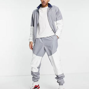 Ensemble survêtement homme grande taille en coton 100% avec logo brodé chenille personnalisé, coupe-vent et respirant pour l'hiver - Product Image 3