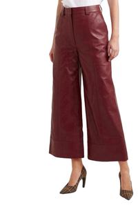 Culottes en cuir véritable faites à la main Pantalons en cuir marron pour femmes Pantalons de yoga - Product Image 4