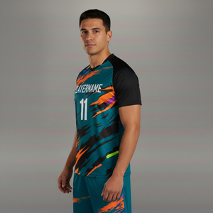 Camiseta de fútbol para hombre de alta calidad, cuello en V, manga corta, estampado sublimado, absorbe la humedad, atlética, en venta. - Product Image 3