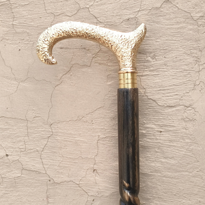 Handmade Antique Carved Wooden <b>Walking</b> <b>Stick</b> <b>Folding</b> Dismantle Cane Brass Handle Twist Grip Nautical Style for Gift Use - Product Image 6