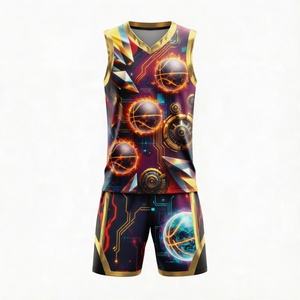 Tenue d'entraînement de basketball fitness : ensemble sportif flexible (débardeur et short) pour la salle de sport, les exercices sur terrain et les séances d'entraînement - Product Image 5