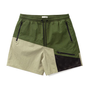 Custom Men's Windbreaker <b>Shorts</b> Quick Dry Nylon Color Block Patchwork Zipper Pocket Mesh Streetwear Outdoor Athletic <b>Shorts</b> - Product Image 1