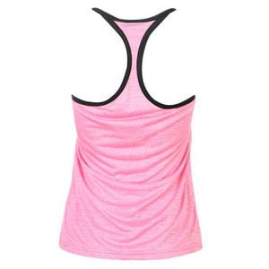 Camiseta sin Mangas Rosa para Mujer, Color Sólido, Transpirable, Tejida, Cuello Redondo, Estilo Casual, 100% Poliéster - Product Image 5