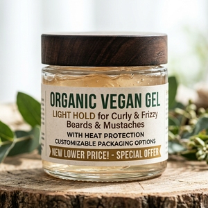 Gel Vegano Orgánico de Alta Calidad para Barba y Bigote, Fijación Ligera, Protección Contra el Calor, Empaque Personalizable, Precio Bajo - Product Image 2