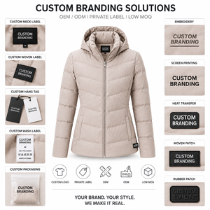 Custom <b>Womens</b> Hooded Puffer <b>Jacket</b> <b>Lightweight</b> <b>Quilted</b> Winter Coat OEM ODM Private Label Wholesale Outerwear Manufacturer - Product Image 5