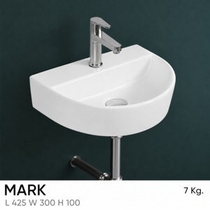 Wall Hung Vessel Hand Basin Irregular Shape Single Hole Chrome Faucet Polished Minimalist Design Bathroom <b>Drainer</b> 12L Capacity - Product Image 2