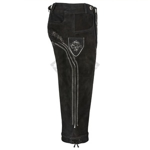 Deer Style Men's Solid Eco-Friendly Bavarian Lederhosen Traditional Oktoberfest German Lederhosen Short Pants with <b>Suspenders</b> - Product Image 6