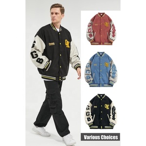 Blouson bombardier universitaire de baseball pour hommes, veste universitaire, broderie en chenille, manches en cuir, ensemble d'hiver personnalisable Letterman - Product Image 3