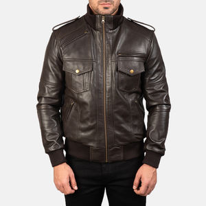 Chaqueta de Cuero Estilo Bomber para Hombre Heritage Commander - Product Image 5