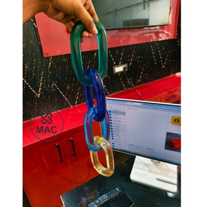 Cadena de Resina Multicolor Premium, Eslabones Acrílicos Hechos a Mano, Decoración de Pared Estilo Ángel, Accesorios de Diseño de Interiores, Venta al Por Mayor - Product Image 5