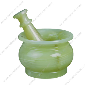 Proveedor Directo de Fábrica: Mortero y Pilón de Ónix Verde de Lujo, Mortero y Pilón de Mármol de Ónix, Tazón de Molienda para Hierbas y Especias - Product Image 6