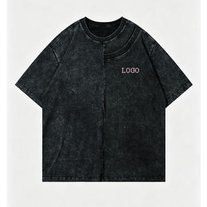 High Quality Men Casual <b>Tshirt</b> Wholesale Vintage Washed Crew Neck Top - Product Image 5