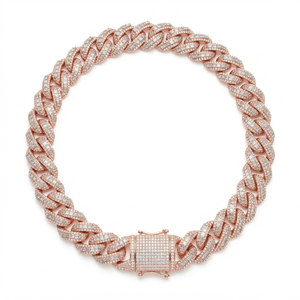 Collier chaîne cubaine plaqué rhodium argenté de qualité supérieure pour hommes - Cadeau de luxe lourd, audacieux et élégant - Product Image 1
