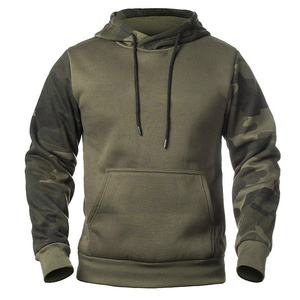 Sudadera con Capucha para Hombre, Manga de Camuflaje, Forro Polar, Estilo Casual para Otoño, Corte Regular, Material de Poliéster Tejido - Product Image 5