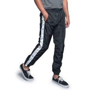 Wholesale Men's Shiny Side Stripe Windbreaker <b>Track</b> <b>Pants</b> Slim Fit <b>Nylon</b> Joggers Elastic Waist Streetwear Sport Sweatpants Men - Product Image 2