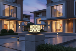 Lámpara LED Floral Victoriana para Pilar de Puerta, Decoración Vietnamita CM, para Exteriores, Jardín, Villa, Negra, E27, IP65, Acero, para Poste de Valla, AC 220V ±10% - Product Image 5
