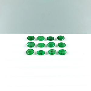 Émeraudes zambiennes naturelles, ovales calibrées 6x8mm, pierres précieuses facettées naturelles, prêtes à l'emploi pour la création de bijoux. - Product Image 1