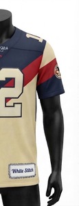 Camiseta de Fútbol Americano Blanca con Costuras, para Hombre, sin Tirantes, Manga Corta, 100% Poliéster, Transpirable, Diseño con el Número 12 en Toda la Parte Delantera - Product Image 5