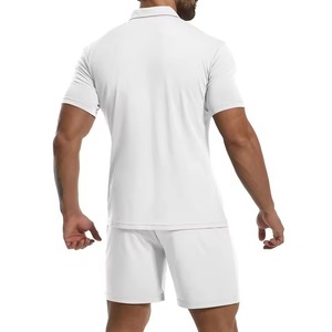 Ensemble de vêtements de rue d'été 2 pièces personnalisé pour hommes : chemise à manches courtes et short de survêtement, style zippé - Product Image 3