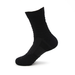Gray Crew Athletic <b>Socks</b> with <b>Black</b> Logo on Cuff for Running Training Breathable Spandex Polyester Adults Summer Solid Style - Product Image 4
