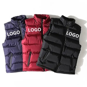 Veste sans manches matelassée personnalisée de haute qualité avec logo, fabriquée en usine, manteau chaud d'hiver, doudoune coupe-vent, gilet streetwear - Product Image 1
