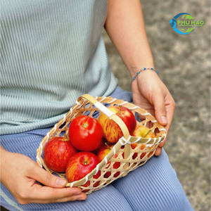 Panier-cadeau artisanal en paille de bambou, durable, élégant et naturel, emballage écologique, artisanat vietnamien, exportation - Product Image 4