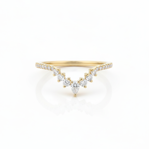 DEF Color VS VVS Clarity Teardrop Lab Diamond <b>Ring</b> 10K 14K Solid Gold Minimalist Chevron Moissanite Diamond <b>Ring</b> <b>Stacking</b> <b>Ring</b> - Product Image 1