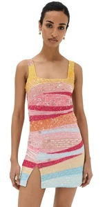 Robe mini élégante ornée de perles et de paillettes pour adolescentes, tenue de soirée à franges avec logo au dos, silhouette droite formelle - Product Image 2