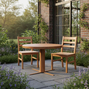 Solid Wood Premium Midcentury Pedestal Base Round Cafe Table Handcrafted <b>Furniture</b> for Dining Home Office <b>Restaurant</b> Coffee Shop - Product Image 5