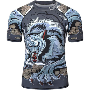 เสื้อแรชการ์ดแขนครึ่งแบบสั่งทำพิเศษ น้ำหนักเบา สำหรับออกกำลังกาย ผลิตภัณฑ์คุณภาพสูงจากผู้ผลิตชั้นนำ ผลิตจำนวนมาก - Product Image 1