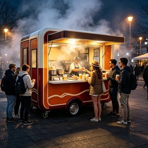 Chariot compact pour <span class=keywords><strong>mini</strong></span>-crêpes et <span class=keywords><strong>Nutella</strong></span> avec distributeur de crêpes et garniture aux noisettes pour foires européennes - Product Image 4