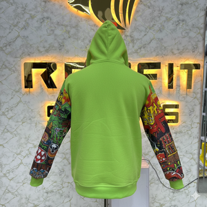 เสื้อฮู้ดดี้โอเวอร์ไซส์แบบซิปเต็มตัว สไตล์สตรีทแวร์ พิมพ์ลายกราฟิกทั่วตัว ผ้าฝ้ายฟลีซเนื้อหนา - Product Image 6
