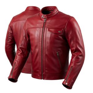 Chaqueta de carreras para hombre, chaquetas para hombre, chaqueta de cuero para motocicleta, equipo de protección para motociclistas, abrigo moderno europeo. - Product Image 4