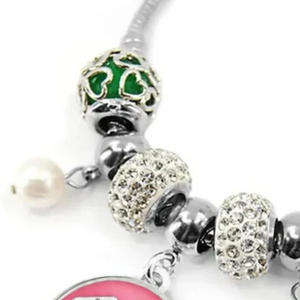   Pulsera con dijes hecha en 1985 para mujer, elegante colgante de color verde plateado, joyería para la muñeca, accesorio de moda elegante para aniversario - Product Image 4