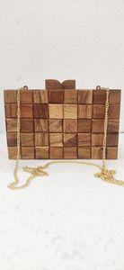 Bolso de Noche de Madera Ecológico de Lujo para Mujer, Hecho a Mano, con Diseño Impreso UV, Bolso de Fiesta de Moda con Correa Desmontable para el Hombro - Product Image 5