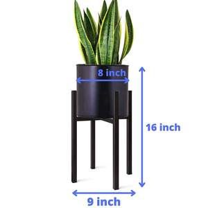 Metal Iron <b>Plant</b> <b>Stand</b> with Pot Tall White Indoor Outdoor Flower Planter Rack for Home Bedroom Office Garden Decor - Product Image 2