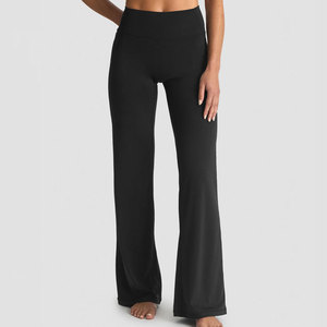 New Arrival Gym <b>Leggings</b> Women <b>Flare</b> Pants Breathable Lightweight <b>High</b> <b>Waist</b> Custom Blank Four Way Stretch Material Athletic - Product Image 5