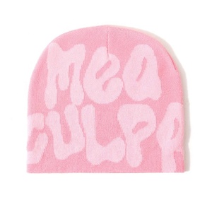 Anime Mea Culpa Y2K Bonnet d'hiver pour femmes Bonnet de ski doublé en satin avec motif à revers pour hommes et femmes Bonnets de ski - Product Image 3