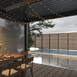 Pergola Manuale da Esterno con Lamelle Orientabili, Combinazione di Persiane e Tettoia per Spazi Interni ed Esterni - Product Image 2