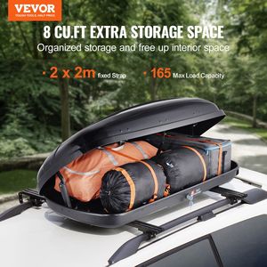 Boîte de toit rigide en ABS de 8 pieds cubes, ouverture double face avec 2 sangles renforcées, porte-bagages de toit pour voiture - Product Image 2