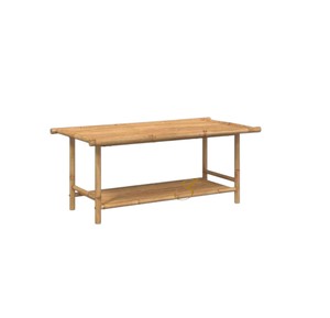 Mesa de Centro de Bambú de Primera Calidad, Mesa Auxiliar Rectangular, Mesa de Bambú Ecológica y Duradera con Estante de Almacenamiento para Decoración de Sala de Estar - Product Image 1