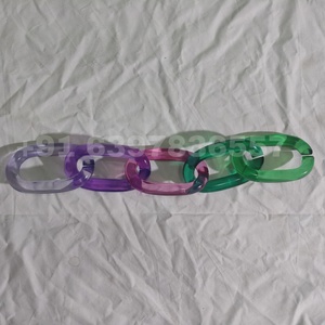 <b>Large</b> Resin Chain Link Wall Hanging Decor Individual Linked Loops Multicolored <b>Ornament</b> Set For Office Living Room Wall Display - Product Image 2