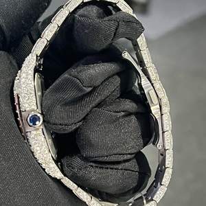 Montre de luxe Hip Hop avec diamants Moissanite VVS de laboratoire taille ronde, bracelet en caoutchouc, montre mécanique faite à la main - Product Image 3