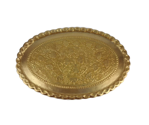 Bandeja Ovalada de Latón Hecha a Mano al por Mayor, Diseño Vintage, Arte Islámico, Plato Decorativo de Metal para Servir con Caligrafía Árabe - Product Image 3